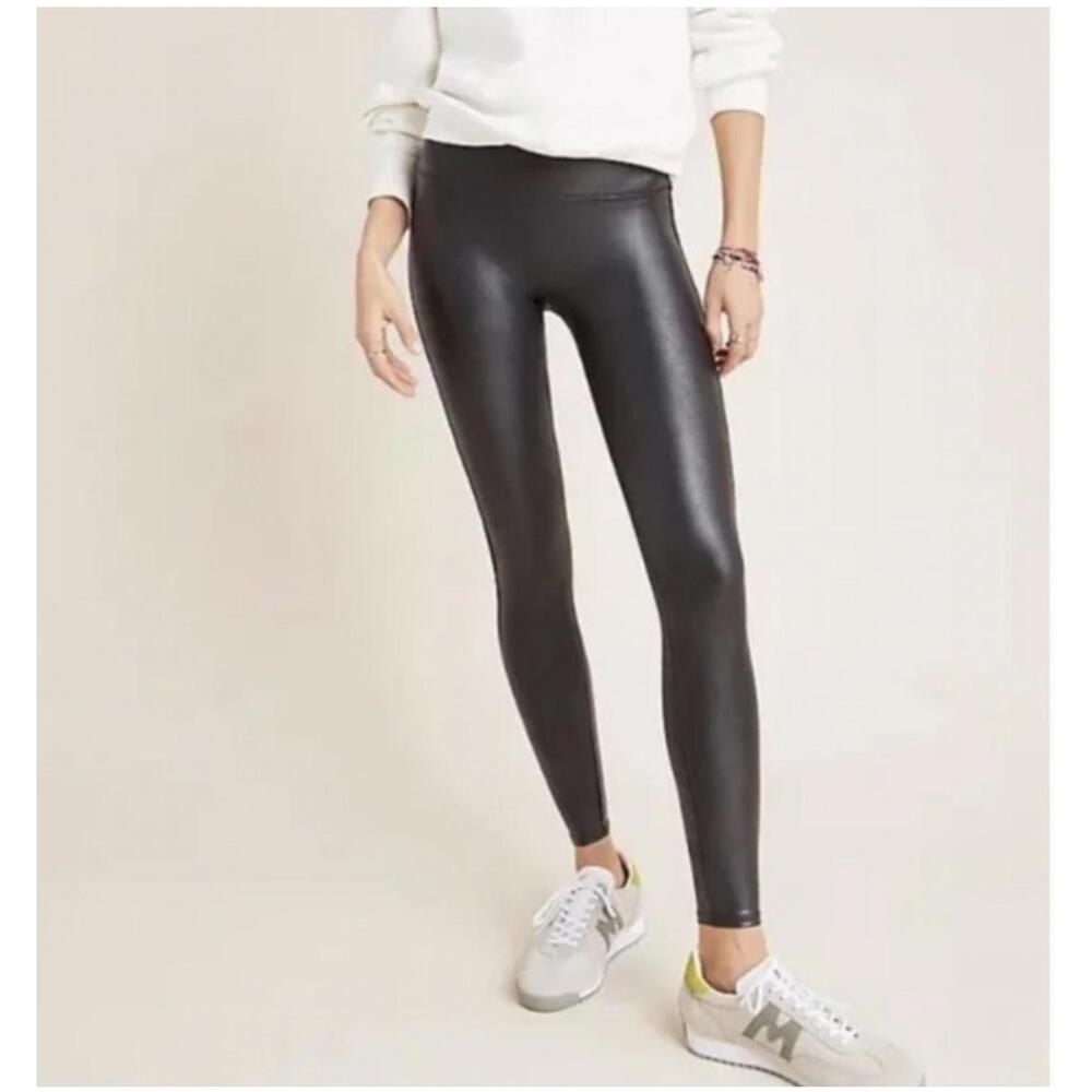 NWOT SPANX Faux Leather Leggings Black Size XL